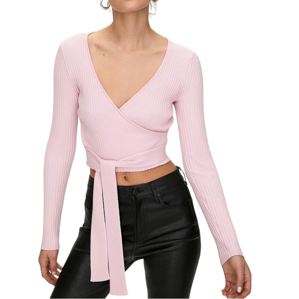 Aritzia Babaton Romeo Sweater in Dawn Pink Extra Small